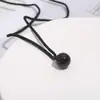Cadena de clavícula de obsidiana flor de durazno collar de pareja de cristal de fresa un par de cuentas de transferencia de cuerda negra colgante de cristal imitación