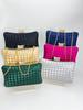 Clutch de Seda Satén Hecho a Mano a Cuadros Tejido de Moda Listo para Usar, Bolso de Fiesta Boda Banquete, Nuevo Bolso de Celebridad
