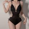 Lencería Sexy Guiruo, Cintura Ceñida Sexy, Espalda Descubierta Atrevida, Tentación de Deseo Puro, Conjunto de Uniforme de Mujer con Liguero de una Pieza 4715