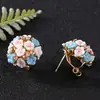 Pendientes redondos de aguja plateada con forma de gota de agua con diamantes, perlas y cristales, pendientes retro estilo vintage, accesorios para orejas de mujer sencillos y a la moda