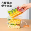 Caixa de Almoço Descartável com Tampa, Caixa de Almoço Espessa de Grau Alimentício PP, Micro-ondas, Caixa para Embalar Frutas para Piquenique Atacado