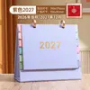 Calendário de Mesa de Papel Morandi 2027 Simples Calendário Mensal de Escritório Ano do Carneiro Calendário de Check-In de Trabalho Design Personalizado com Sua Própria Imagem