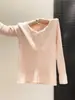 Cardigan Tricot Gola U Suave para Mulheres, Primavera/Outono, Suéter de Renda com Laço e Cadarço de Amarrar, Manga Longa Base