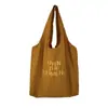 Nova Bolsa de Ombro de Lona Bordada com Letra Grande Capacidade Bolsa Tote de Ombro para o Dia a Dia Moda Estilo Coreano Bolsa de Mão para Axila