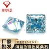 Piedra Suelta de Moissanita Corte Princesa Azul Marino, Moissanita Sintética de Carbono Silicónita Facetada de Ángulo Recto Cuadrada de Color al por Mayor