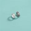 Cuentas espaciadoras ovaladas de rosa de plata esterlina S925, cuentas sueltas hechas a mano, cuerda trenzada con cuentas, accesorios para pulseras de perlas de cristal