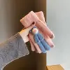 Luvas de urso femininas de inverno fofas com tela sensível ao toque para estudantes, para passeios de inverno, à prova de frio, de tricô, de cinco dedos, de lã, macias, luvas de menina