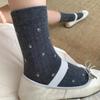 Meias Femininas de Meia-Cana Estilo Japonês Pequeno Floral Meias Folgadas Coreanas Fofas Meias Longas Algodão Puro Primavera e Outono Meias Femininas Estilo Ins