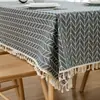 Mantel de lino con estampado geométrico a cuadros simple, resistente al calor, al desgaste y a prueba de gatos, con una capa engrosada para protección adicional y una cubierta antipolvo para evitar que los gatos lo rayen