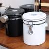 Frasco Sellado para Granos de Café Hogareño Moderno Sencillo Acero Inoxidable 304 Válvula de Escape Respirador Conservación Fresca Frasco de Almacenamiento con Cuchara