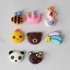 Dibujo animado animal pequeño pvc goma suave accesorios de joyería funda para teléfono móvil horquilla cuerda para el pelo de niños accesorios material pegatinas