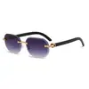 Gafas de sol sin montura con borde cortado retro, Modernas y personalizadas, Gafas de sol anti-UV, Fotografía callejera al aire libre, Gafas de sol de moda para proteger del sol