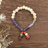 Pulsera de Cerámica Cocida en Horno Estilo Chino Nuevo de Jingdezhen con Incrustaciones de Madera Natural, Borlas de Plata Vintage, Estilo Nacional de Nicho, Exhibición de Puesto Estudiantil