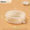 Caja de almuerzo desechable biodegradable redonda de almidón de maíz caja de embalaje para llevar caja ecológica para comida rápida tazón redondo de separación para sopa y fideos