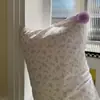 Conjunto de 4 peças Jacquard de Algodão Lavado Renda Estilo Coreano Feminino Cereja Rosa Pequeno Algodão Puro 1,5m 1,8m