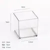 Gabinete de espejo de escritorio, caja de almacenamiento rectangular, estrecha y alta, acrílico transparente, para cosméticos, estación de trabajo de cocina, caja de papelería