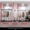 Loja de Roupas Display Rack Preto Armazenamento de Roupas Rack Suspenso Loja de Roupas Masculinas e Femininas Prateleira Simples Expositor Rack Piso Rack Suspenso