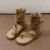 Sandálias Romanas Deslumbrantes com Solado Grosso e Biqueira de Tira para Mulheres, Novo Estilo de Verão 2026, Botas Curtas de Cano Alto Emagrecedoras para Uso ao Ar Livre