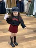 Coleção Nova Outono 2025 Estilo Coreano Roupas Infantis Meninas Blusa Estampada de Manga Longa Pulôver da Moda Estilo Hong Kong Moletom Gola Redonda