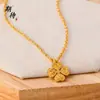 Colar de Trevo de Quatro Folhas da Sorte de Ouro Antigo de Alta Retenção de Cor, Moda Atmosfera Simples, Luxo Leve, High-End para Namorada