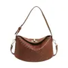 Bolso de hombro casual de color liso con patrón tejido, bolsa tipo dumpling de gran capacidad, nuevo modelo 2026, bolso cruzado con cremallera de moda, bolso de mano