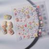 Pegatinas para uñas estilo Xiaohongshu, de aspecto elegante, oso lindo, DIY, relieve, 5D, tridimensionales, decoraciones para uñas