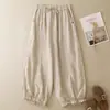 Toma real 2026 Moda Artística de Verano Pantalones Anchos Sueltos Versátiles para Mujer Pantalones tipo Bloom Transpirables Adelgazantes Pantalones Casuales de Nueve Puntos