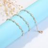 Corrente de Óculos de Pérolas Transfronteiriça Retrô Acessórios Halter Femininos Pingente de Cristal Colorido Máscara Óculos Cordão Anti-Queda Colar