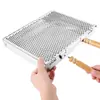 Novo Produto Amazon Pinças para Churrasco de Lazer ao Ar Livre em Aço Inoxidável Grelha Retangular para Churrasco Gaiola para Churrasco Pinças para Grelhar Peixe Grelha para Churrasco