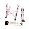 Soporte para Laptop para Escritorio, Elevador Plegable Portátil Ajustable para Laptop, Soporte Ventilado de Refrigeración de ABS y Silicona para Laptops y Tablets de 10-17.3 pulgadas