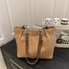 Bolsa Casual de Palha Casual Grande Capacidade Bolsa da Moda 2025 Verão Nova Tecida Ombro Axila Tote