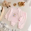 2026 Nuevo Conjunto de Ropa Interior Infantil Sin Costuras Estilo Coreano Otoño e Invierno Algodón Puro Caliente Pijamas de Bebé Ropa para el Hogar