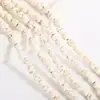 Contas de Rachadura de Formato Irregular Contas Sintéticas de Turquesa Feitas à Mão Pulseira DIY Joias Turquesa com Linha Preta Moldada