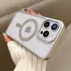 Funda Transparente con Diamantes Flash Magnéticos Electrochapada para Teléfono Móvil Adecuada para Iphone16Promax/15/14 Clásica 13 Fundas para Teléfono Móvil