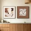 Isla Marrón Estilo Crema Pintura Decorativa de Restaurante Arte de Nicho Abstracto de Gama Alta Mural para Sala de Estar Dormitorio Pintura Colgante para Mesa de Comedor