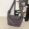 Nova Bolsa de Veludo Simples de Grande Capacidade Estilo Coreano Estilo Casual Japonês Bolsa de Ombro para Estudante Bolsa Transversal Tendência Versátil