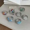 Anillo de cuentas multicolor personalizado de múltiples capas, dulce y fresco, para mujer, de alta gama, lujo ligero, moderno, a la moda, versátil