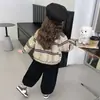 Conjunto de Niña para Primavera y Otoño 2026 Nuevo Casual Estilo Coreano Chaqueta de Béisbol a Rayas con Pantalones Baggy de Moda para Niños Mayores