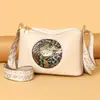 Bolso Cruzado de Hombro Nuevo para Mujer Invierno 2025 Tres Capas Gran Capacidad Casual Cuero Suave Correa Ancha para el Hombro Bolso Cruzado de Moda