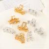 Grampo de Cabelo Transfronteiriço Pérola Strass Liga Galvanizada Pegador de Cabelo Traseiro Estilo Coreano Feminino Grampo de Cabelo Pegador de Cabelo com Strass