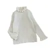 Ropa para niños de pera y caña de azúcar suéter para niñas capa base ropa de invierno borde con volantes estilo coreano top de punto para niños ropa de bebé Clase A