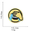 Pegatinas de Tela con Expresiones de Emoji Accesorios para Ropa Calcomanías Decorativas Parches Divertidos Serie de Insignias Redondas Lindas de Smiley