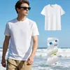 Camiseta a Prueba de Tres Elementos para Comercio Electrónico Transfronterizo Verano 2026 Nueva Manga Corta Estilo Americano para Hombre Sensación de Hielo Cuello Redondo Color Sólido Top Camiseta