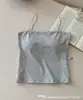 3006# Nuevo Encaje Patchwork Atmósfera de Moda Espalda Descubierta Tirantes Huecos Almohadilla para Pecho Deseo Puro Chica Picante Top Sutil