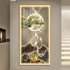 Água Corrente Traz Riqueza, Pintura Decorativa de Entrada Recebendo Convidados, Pinheiro Voltado para a Porta, Corredor Corredor Mural de Iluminação LED de Luxo Leve