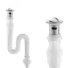 Lavabo Integrado con Tubo de Desagüe Extensible, Tubo de Desagüe Anti-Olores, Tapón Antifugas, Lavabo de Encimera, Lavabo