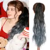 Peluca wholesale de coleta con pinza de garra pequeña, mechas de colores, cabello rizado, coleta alta, trenza de colores, coleta rizada