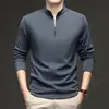 Simples versátil não forma bolinhas não desbota toque macio e liso justo elástico dupla face peso pesado fleece alemão autoaquecente meio zíper