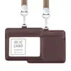 Portatarjetas con Correa Retráctil Porta Permiso de Trabajo Etiqueta de Marca para Empleado de Cuero Placa con Número de Trabajo Porta Tarjeta de Estudiante Escolar Tarjeta de Comida Tarjeta de Autobús