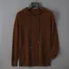 Sudadera con capucha de lana pura para hombre, sudadera con capucha de corte holgado, suéter de punto, nuevo top versátil suave de manga larga casual para otoño e invierno